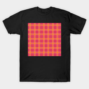 Freya - Red, Orange & Pink Plaid T-Shirt